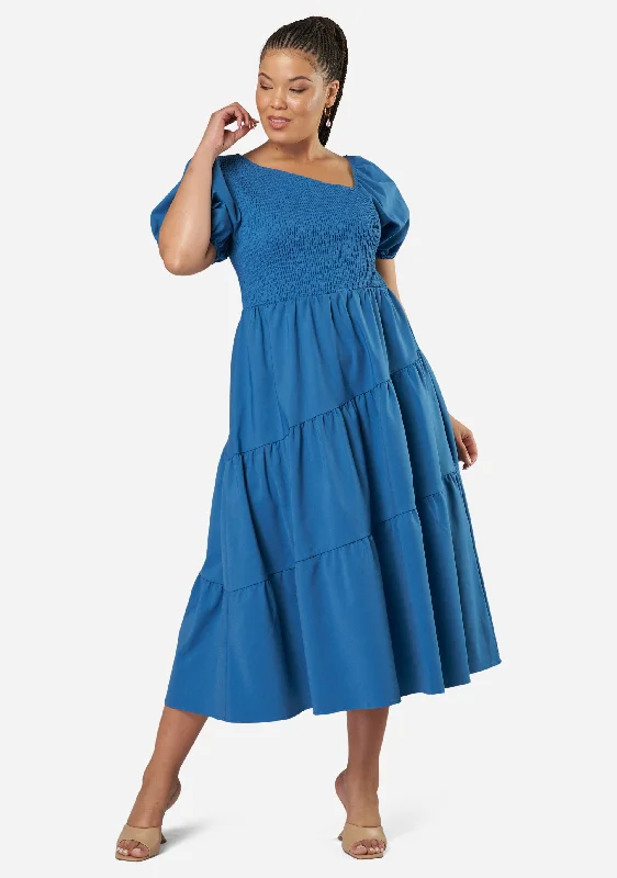 Online Only Miley Asymmetric Midi Dress