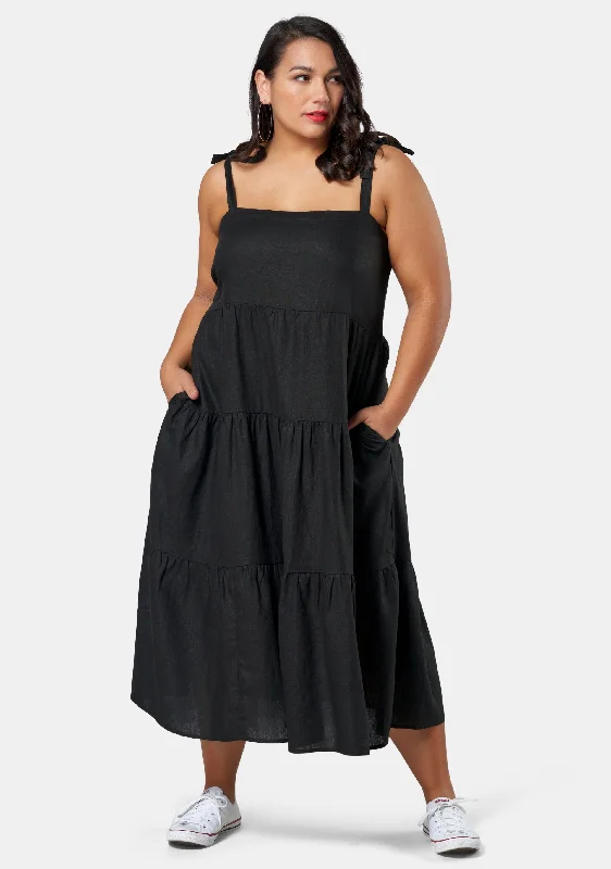 Hot Deal Movin On Up Linen Dress