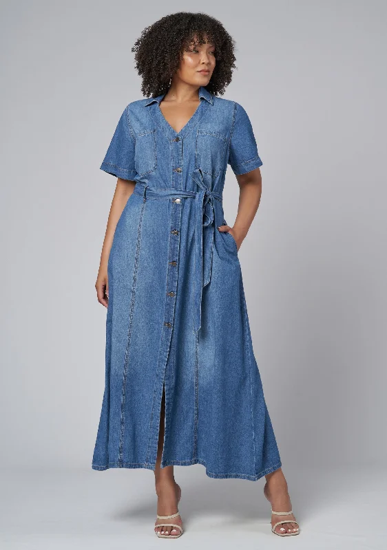 Great Deals Naomi Chambray Maxi Dress