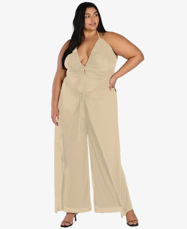 Savings Galore Nicole Williams English Trendy Plus Size Halter Jumpsuit