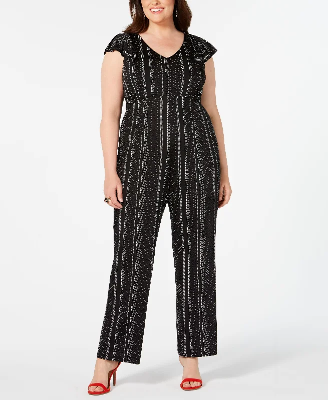 Today Only NY Collection Petite Plus Size Flutter Sleeve Jumpsuit
