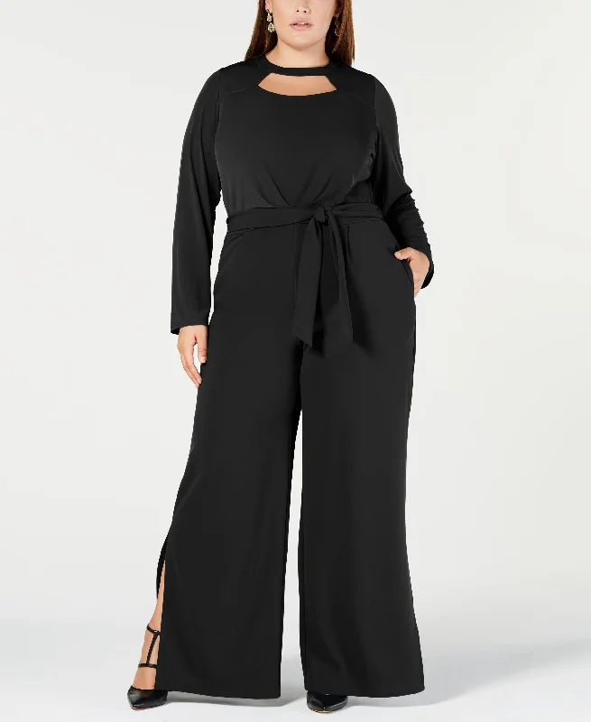Can't Miss NY Collection Plus Petite Plus Size Cutout Wide Leg Jumpsuit