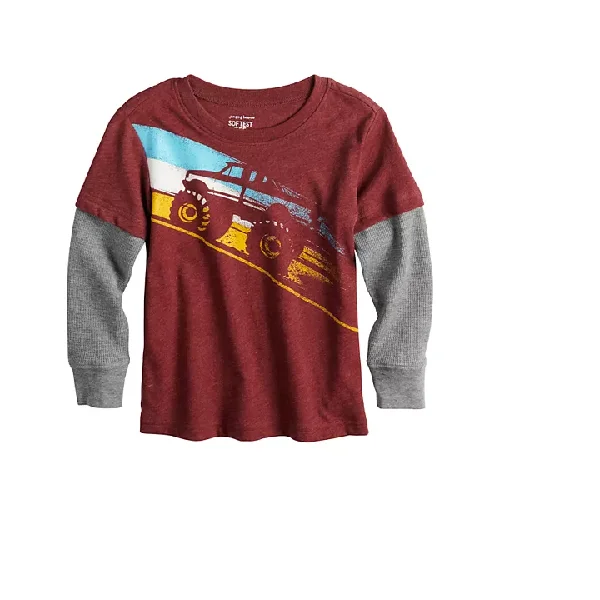 Limited Availability oddler Boy Jumping Beans® Thermal Sleeve Softest Graphic Truck Tee Limited Availability oddler Boy Jumping Beans® Thermal Sleeve Softest Graphic Truck Tee