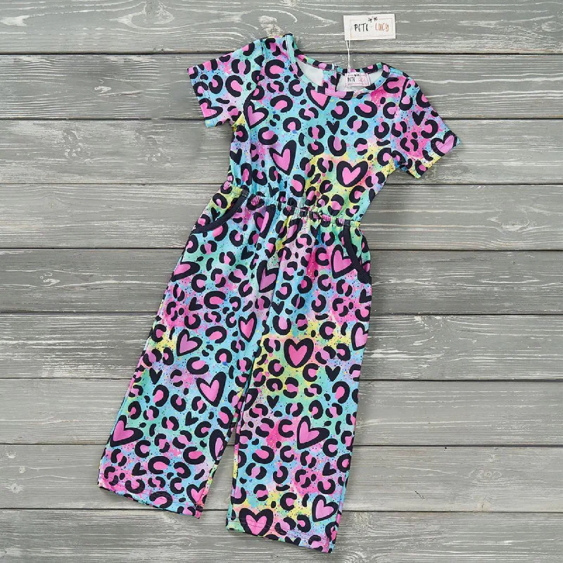 Stock Clearance Pete + Lucy Leopard Love Short Sleeve Romper/Jumpsuit