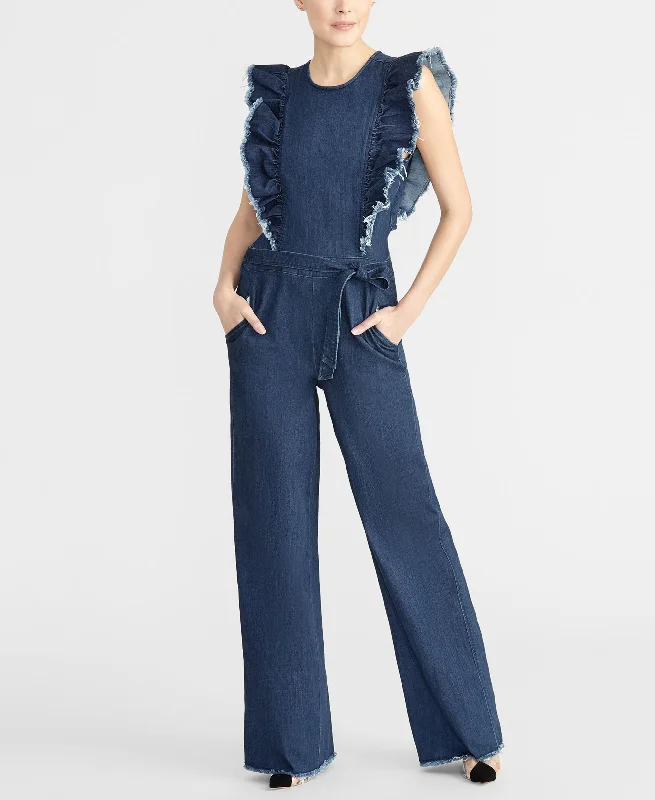 The Best Prices Rachel Rachel Roy Nikita Ruffled Denim Jumpsuit