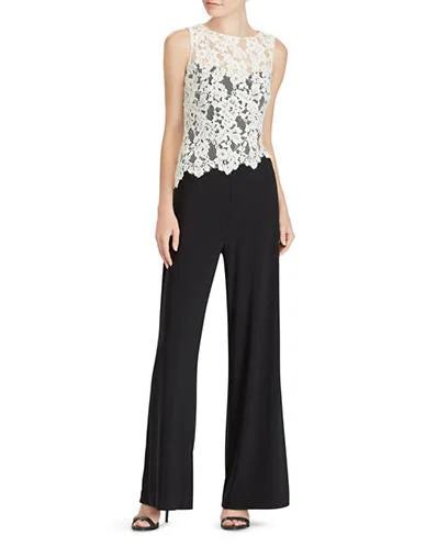 Hurry In Ralph Lauren Lace-Bodice Jumpsuit