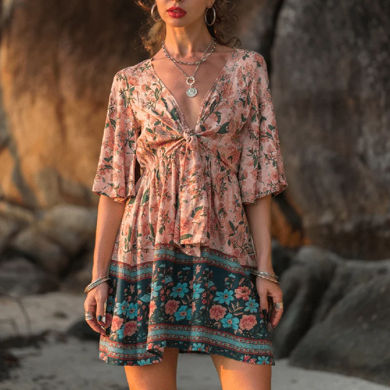 Savings Event Scarlet Vintage Floral Mini Dress