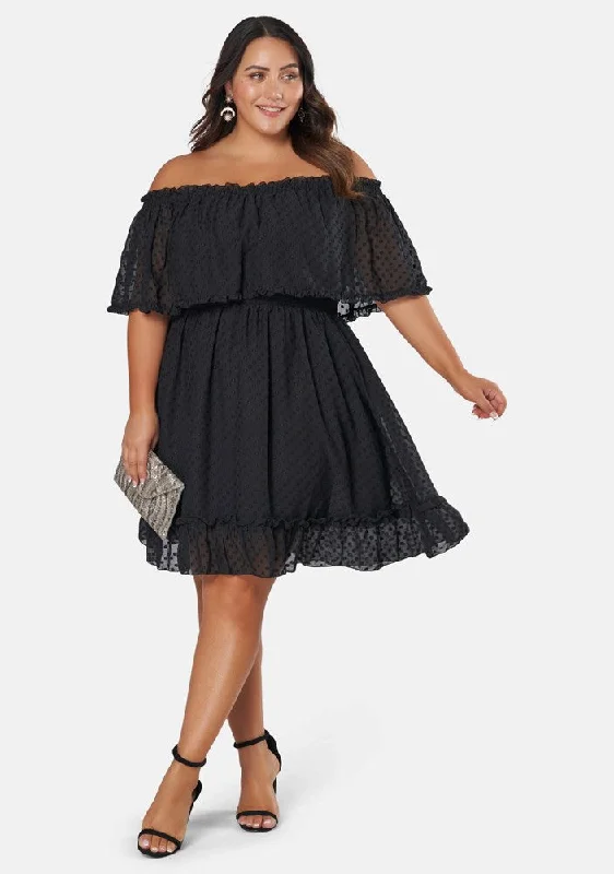 Overstock Sale Sensual Off Shoulder Midi Dress