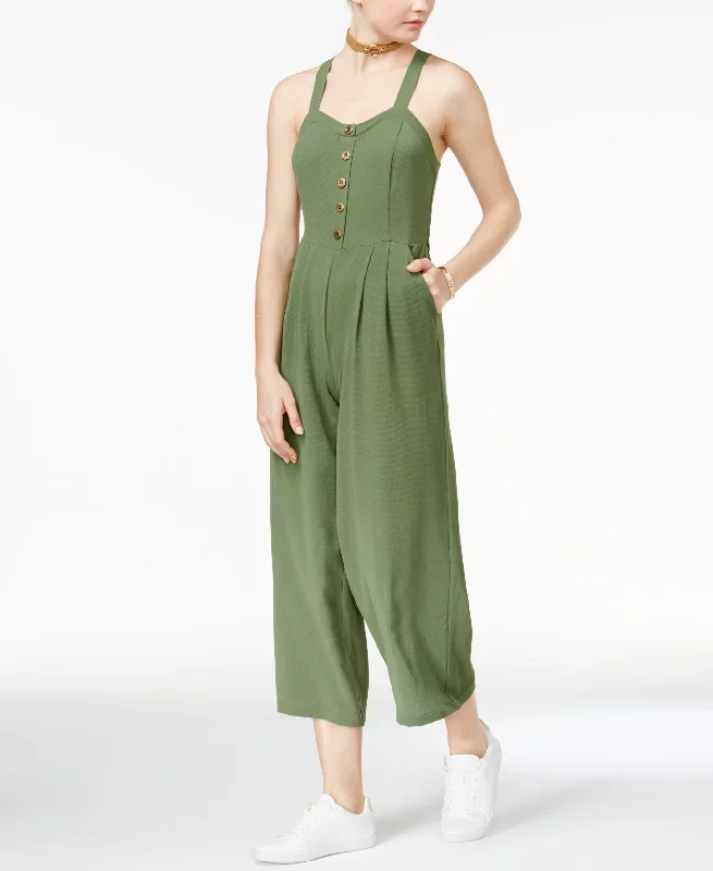 Don't Miss Shift Juniors Cropped Wide Leg Jumpsuit