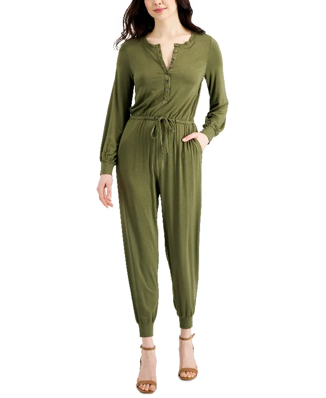 YEAR-End Sale Style & Co Petite Solid Tie Waist Knit Jumpsuit