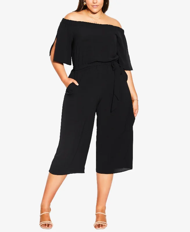 Price Fest Trendy Plus Size Off Shoulder Jumpsuit