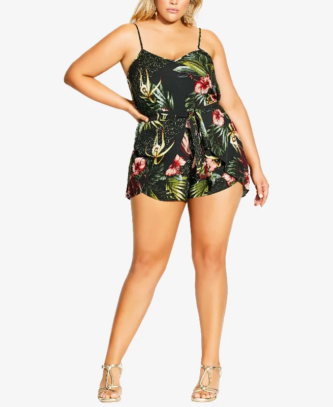 Don't Wait Trendy Plus Size Phuket Tie Romper