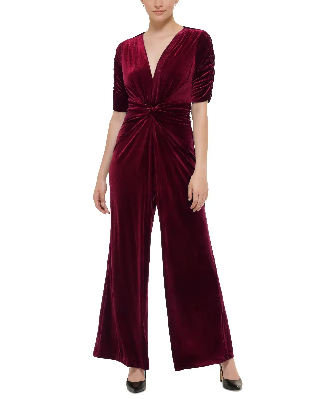 Exclusive Access Velvet Twist-Front Jumpsuit