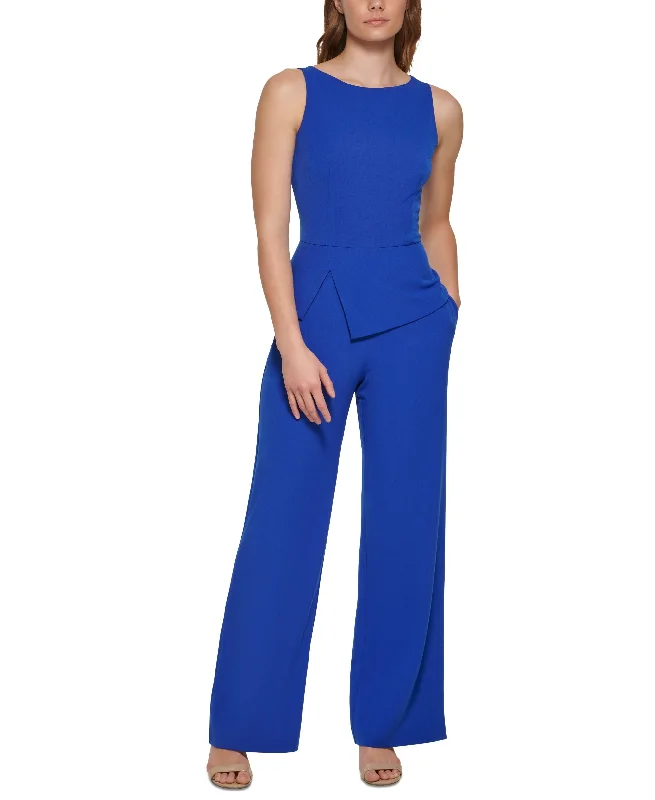 Last Chance Vince Camuto Bi-Stretch Peplum-Detail V-Back Jumpsuit