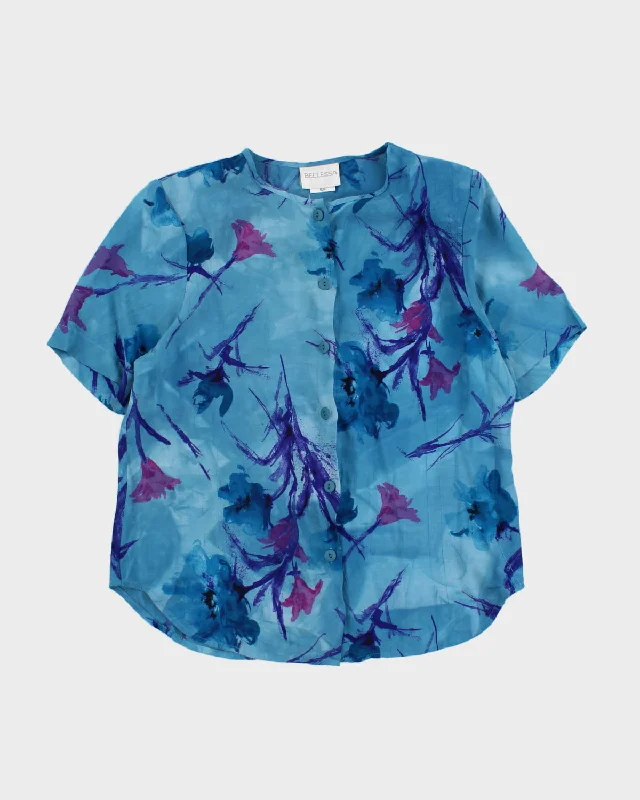 The Best Prices Vintage 90s Bellessa Blue Floral Shirt - S