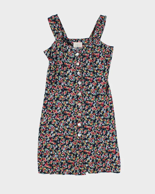 Best Bargains Vintage 90s Moda International Floral Button-Up Mini Dress - S