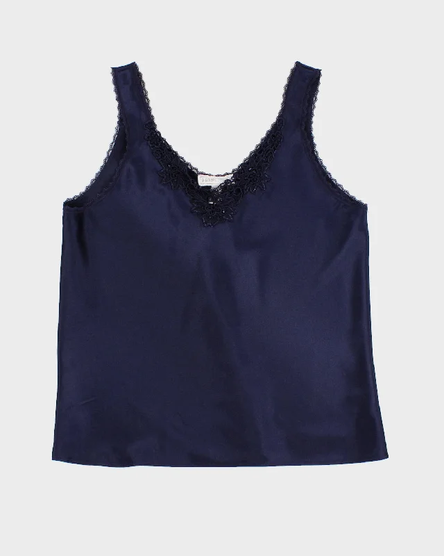Price Fest Vintage 90s Principles Navy Satin Camisole - S
