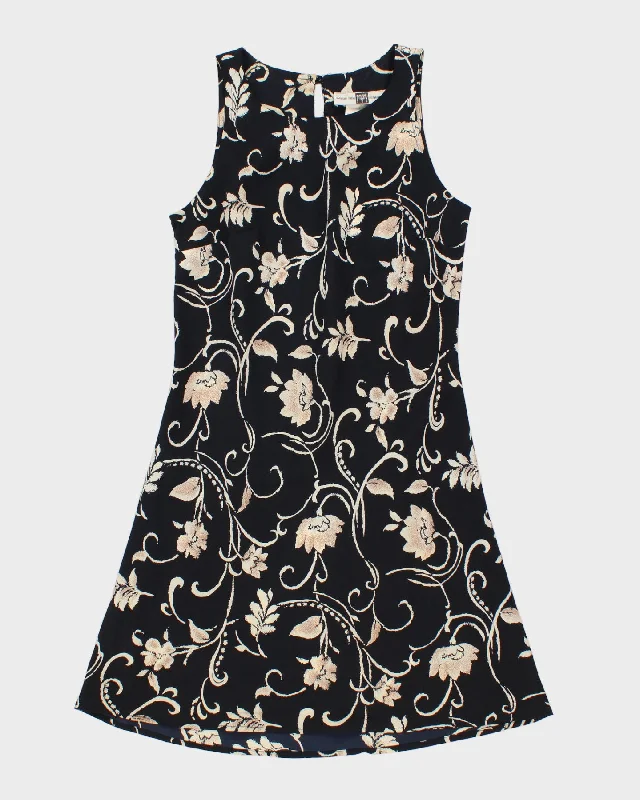 While Supplies Last Vintage 90s Smart Set Floral Navy Dress - M