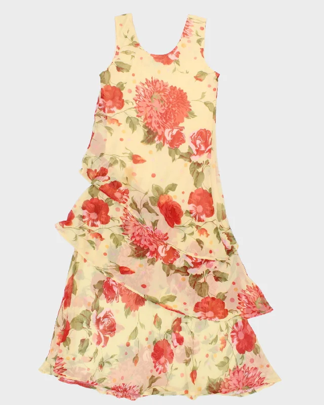 Online Only Vintage 90s Style De Paris Tiered Floral Dress - XL