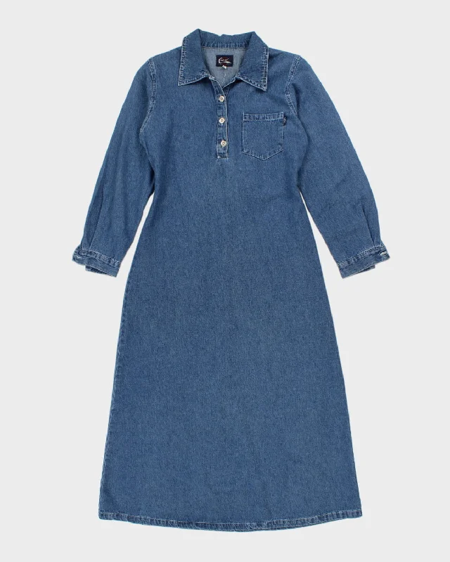 Lowest Price Vintage Long Sleeve Denim Maxi Dress - M