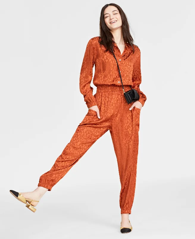 New Arrival Women's Animal-Print Jacquard Jumpsuit