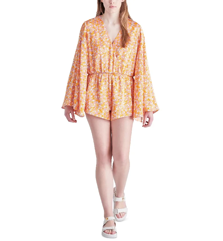 Super Sale Women's Farrah Faux-Wrap Charmeuse Romper