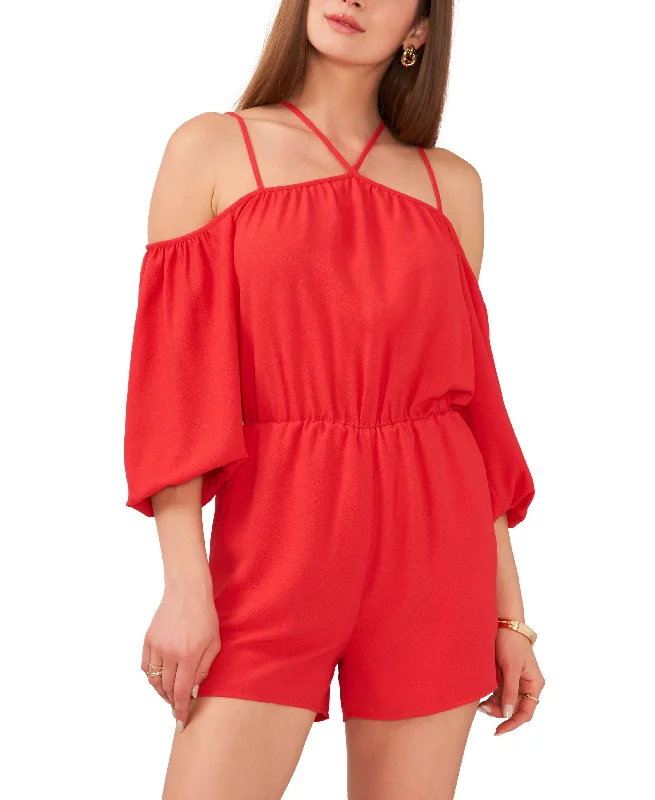 Value Deals Women's High Neck Strappy Cold Shoulder Romper