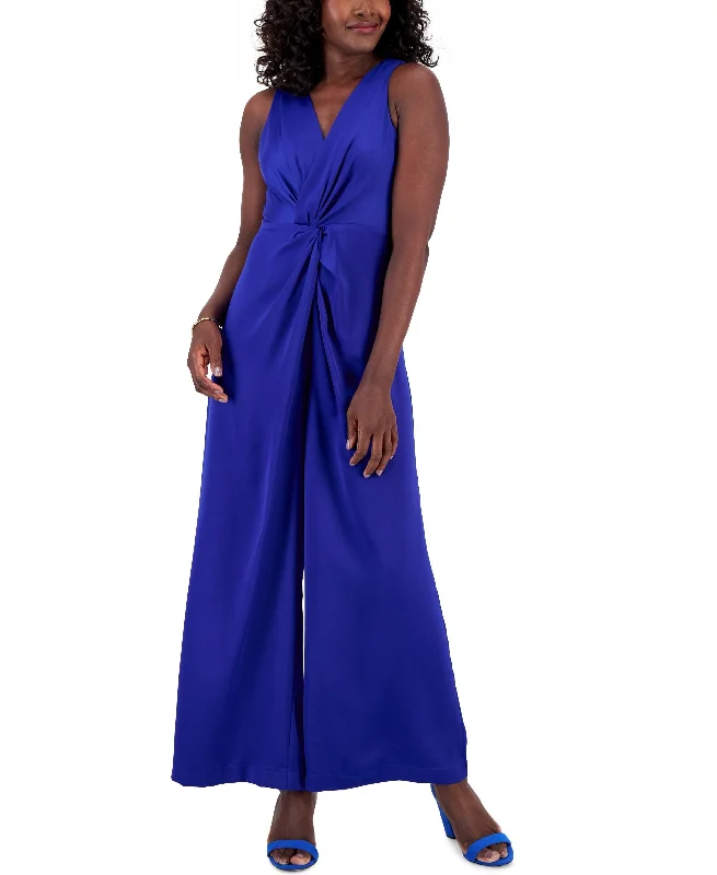 Crazy Deals Women's Twisted-Front Wide-Leg Jumpsuit