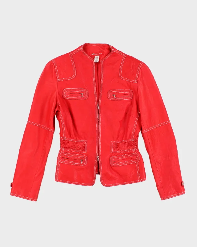 Deep Discounts Y2K 00s Anne Klein Red Leather Jacket - M