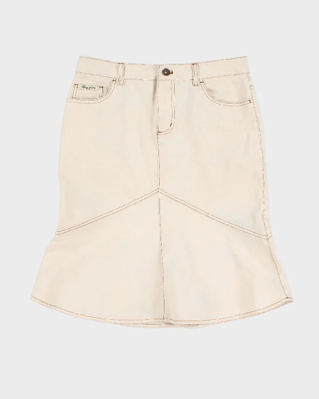 Special Price Y2K 00s DKNY Cream Midi Skirt - M