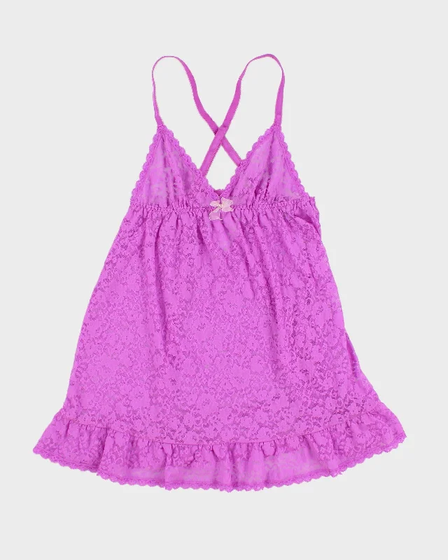 Deal Explosion Y2K 00s Victoria's Secret Purple Lace Camisole - S